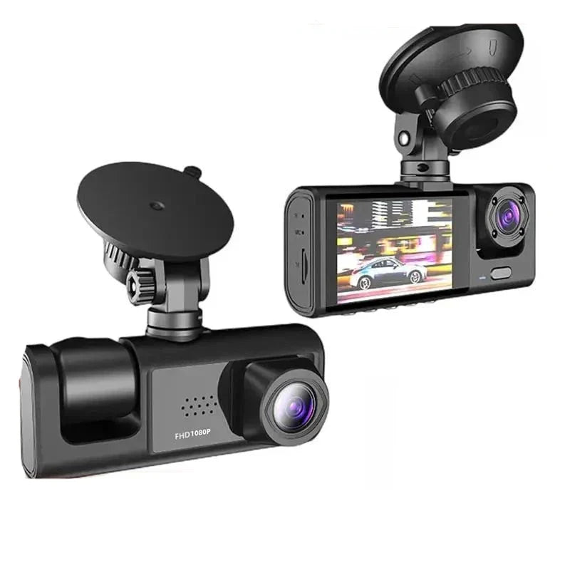 Câmera Veicular Universal com 3 Lentes - DashCam